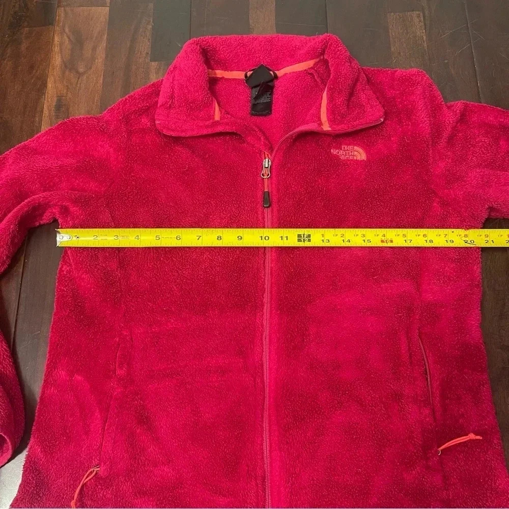 The North Face Jacket Women’s Large Pink Fuzzy Fleece Sweater Logo Osito Coat - Picture 6 of 9
